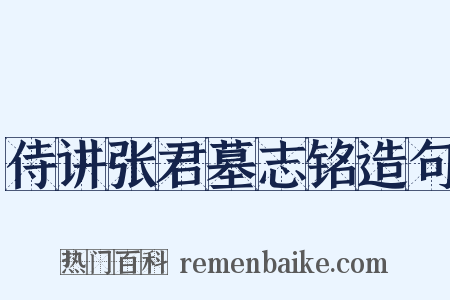 侍讲张君墓志铭造句是什么意思的图片